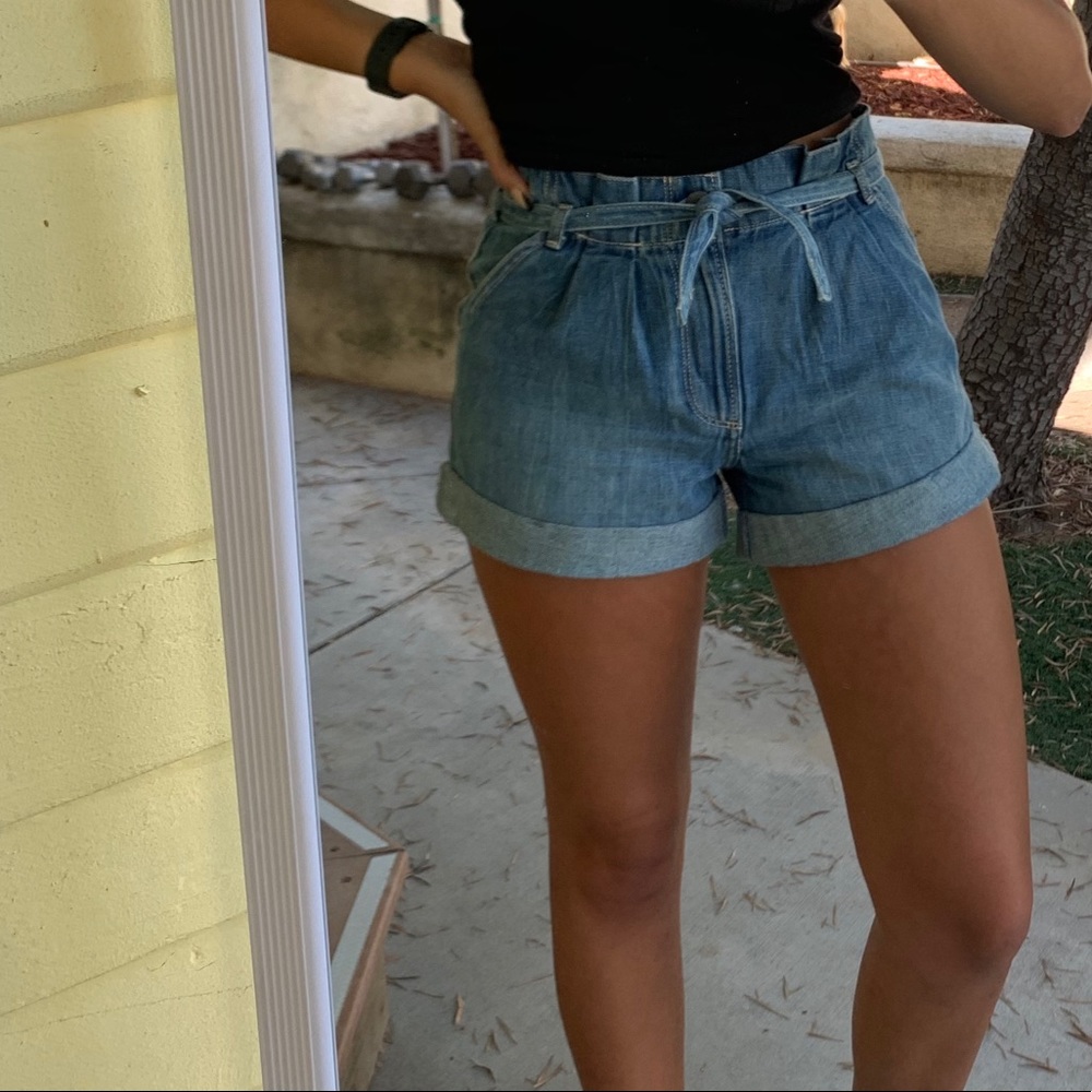 Paper bag denim shorts!